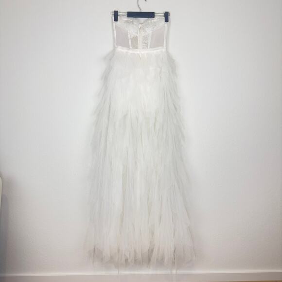 NWT For Love and Lemons White Bustier Formal Gown Tulle Bridal Wedding Dress - Picture 6 of 14